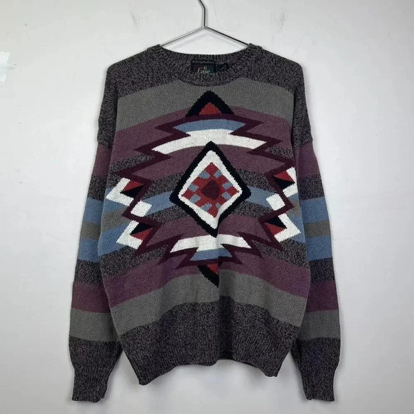 Vintage Ease Knitted Sweater - Tribal Pattern - Picture 1 of 4